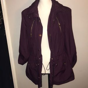 Maroon Light Weight Hooded Jacket